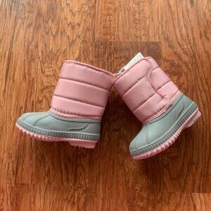 Old Navy Color-Block Duck Boots for Toddler Girls 6 Abalone Pink - NEW With Tags